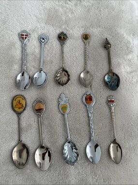 Set of 10 Vintage Canadian, American & European Spoons | Collectible Spoons